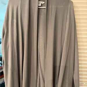 Athleta Light Gray Ribbed Cardigan